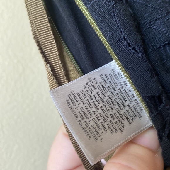 Leifsdottir (Anthro) Olive and black lace ankle length jumper with scalloped hem - Picture 13 of 16